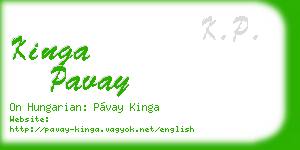 kinga pavay business card